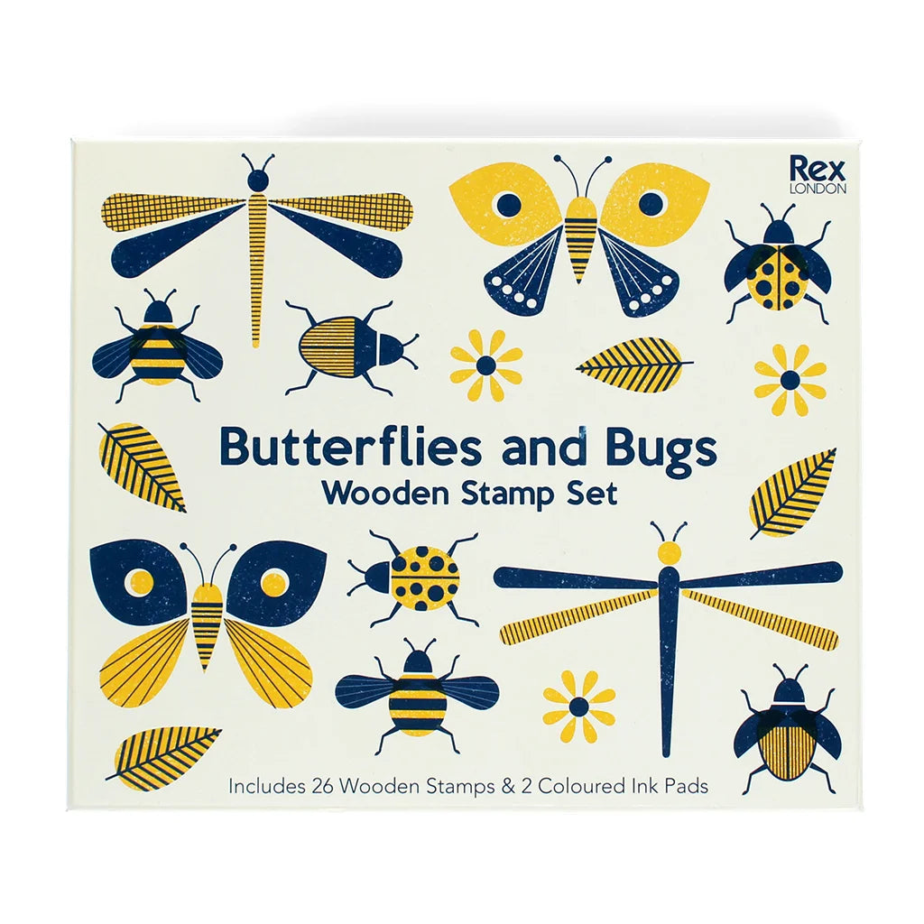 Wooden stamp set - Butterflies and Bugs