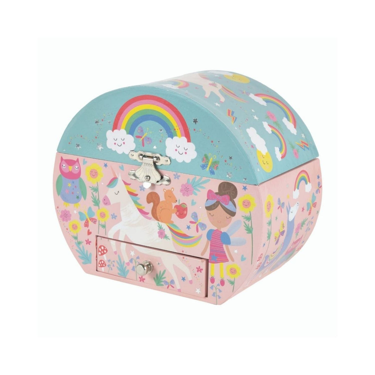 Rainbow Fairy - Musical Jewellery Box Oval Shape