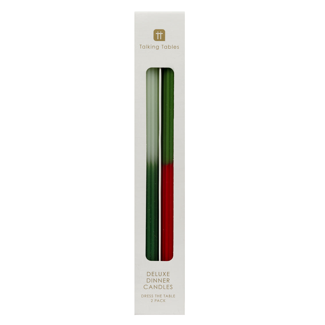 Red &amp; Green Ombre Dinner Candles - 2 Pack