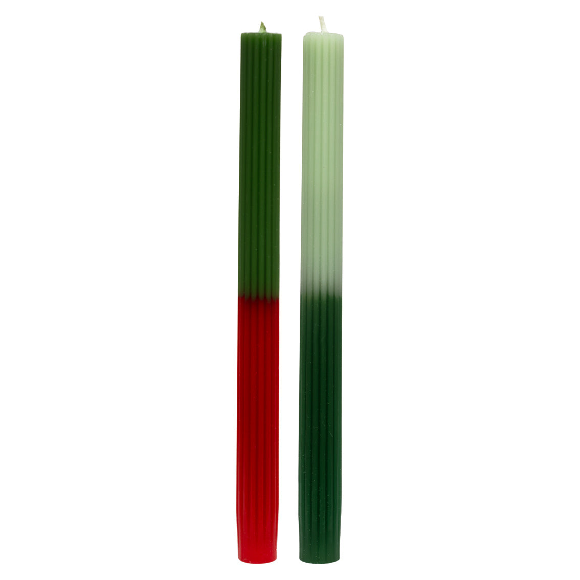 Red &amp; Green Ombre Dinner Candles - 2 Pack