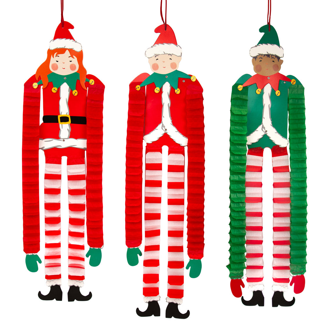 Santa&#39;s Elves Hanging Decorations - 3 Pack