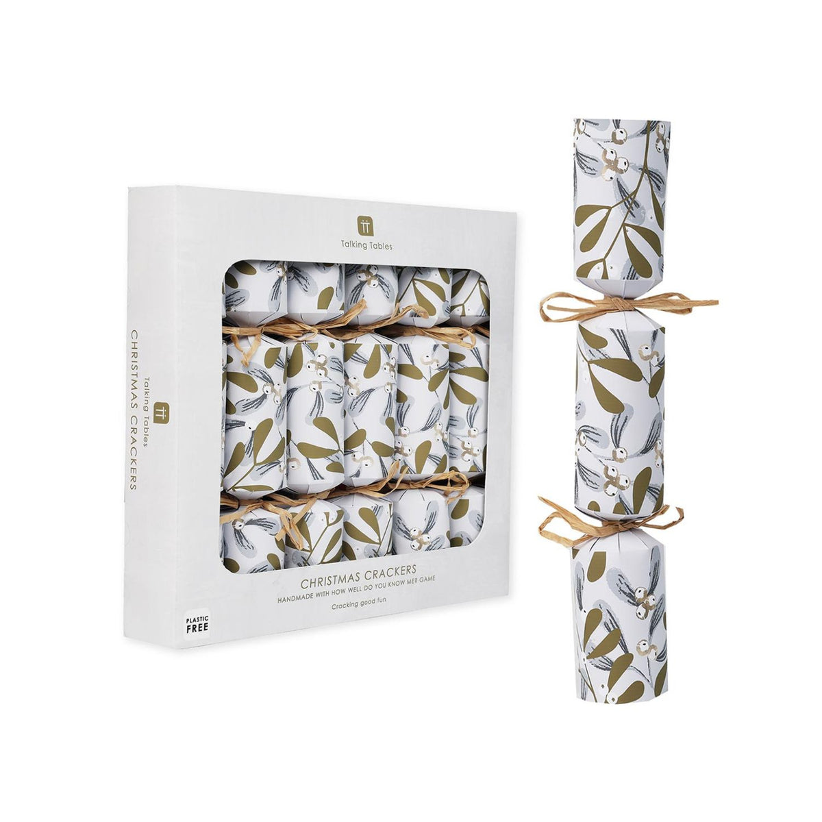 Botanical Mistletoe Christmas Crackers - 6 Pack