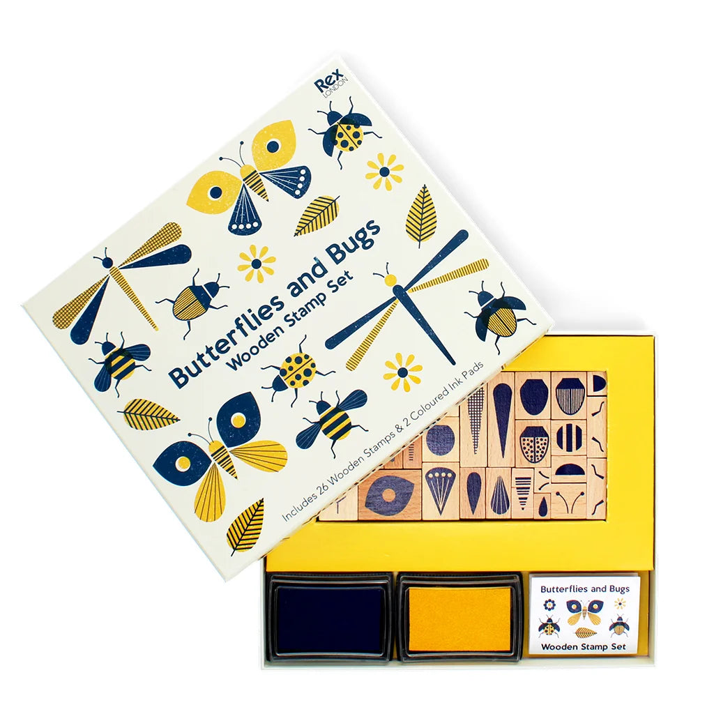 Wooden stamp set - Butterflies and Bugs