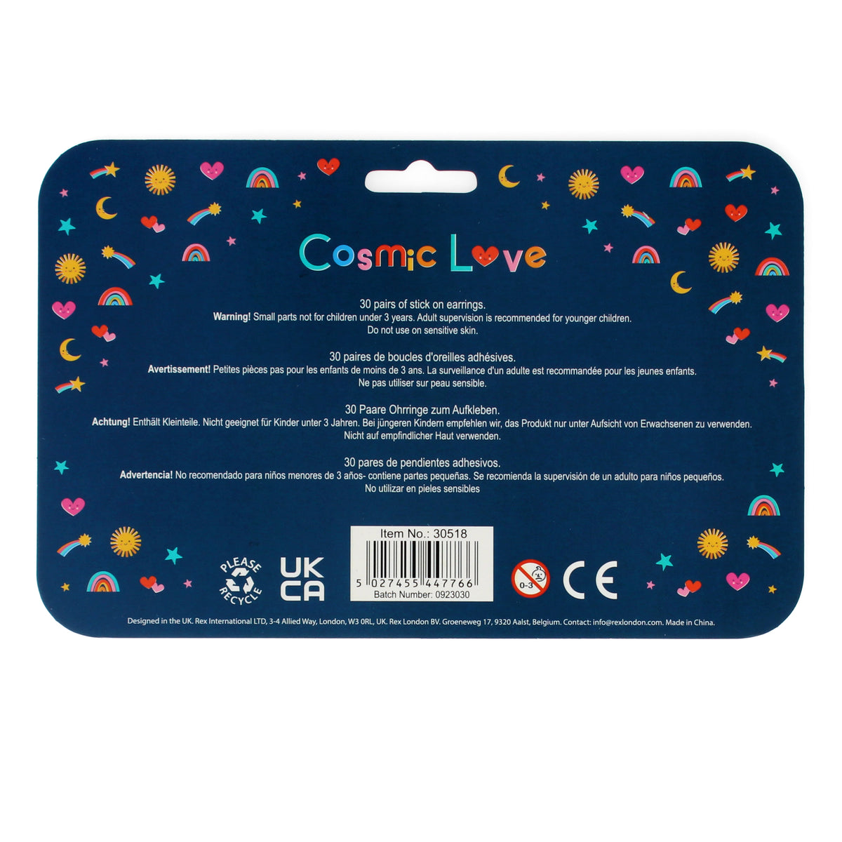 Stick on earrings (30 pairs) - Cosmic Love