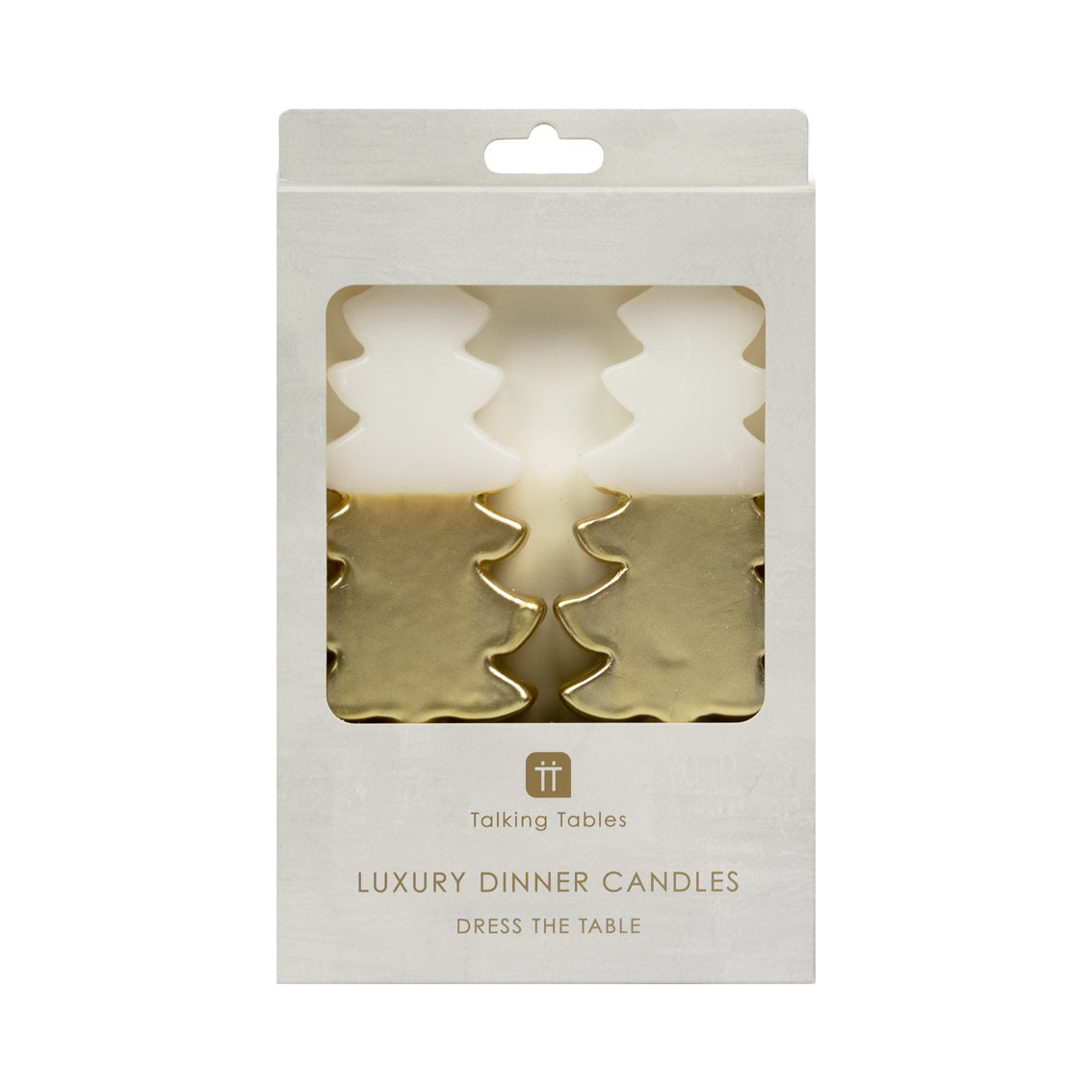 White &amp; Gold Tree Shaped Candles - 2 Pack